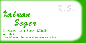 kalman seger business card