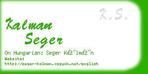 kalman seger business card